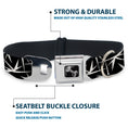 Load image into Gallery viewer, Dog Bone Seatbelt Buckle Collar - Spikes Scattered Black/White
