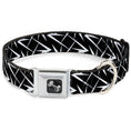 Load image into Gallery viewer, Dog Bone Seatbelt Buckle Collar - Spikes Scattered Black/White
