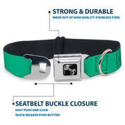 Dog Bone Seatbelt Buckle Collar - Solid Rainforest Green