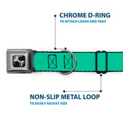 Dog Bone Seatbelt Buckle Collar - Solid Rainforest Green