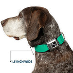 Dog Bone Seatbelt Buckle Collar - Solid Rainforest Green