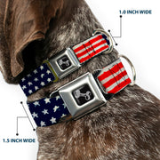 Dog Bone Seatbelt Buckle Collar - Stars & Stripes Painting