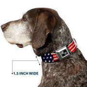 Dog Bone Seatbelt Buckle Collar - Stars & Stripes Painting