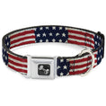 Load image into Gallery viewer, Dog Bone Seatbelt Buckle Collar - Stars & Stripes Painting
