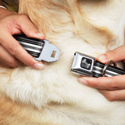 Dog Bone Seatbelt Buckle Collar - Striped Black/Gray/White