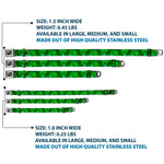 Dog Bone Seatbelt Buckle Collar - St. Pat's Stacked Shamrocks Greens