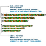 Dog Bone Seatbelt Buckle Collar - St. Pat's 4-Buttons Stacked