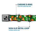 Dog Bone Seatbelt Buckle Collar - St. Pat's 4-Buttons Stacked