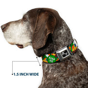 Dog Bone Seatbelt Buckle Collar - St. Pat's 4-Buttons Stacked