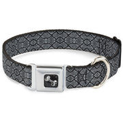 Dog Bone Seatbelt Buckle Collar - Snake Skin 3 Charcoal/Black