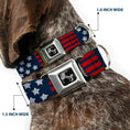 Load image into Gallery viewer, Dog Bone Seatbelt Buckle Collar - Stars & Stripes2 Blue/White/Red
