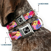 Dog Bone Seatbelt Buckle Collar - Sprinkle Donuts Stacked Multi Color
