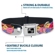 Dog Bone Seatbelt Buckle Collar - Sprinkle Donuts Stacked Multi Color