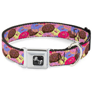 Dog Bone Seatbelt Buckle Collar - Sprinkle Donuts Stacked Multi Color