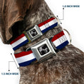 Load image into Gallery viewer, Dog Bone Seatbelt Buckle Collar - Stripes Red/White/Blue

