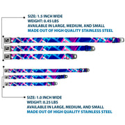 Dog Bone Seatbelt Buckle Collar - Squares Stacked Blues/Pinks/Purples