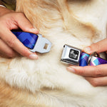 Dog Bone Seatbelt Buckle Collar - Squares Stacked Blues/Pinks/Purples