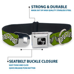 Dog Bone Seatbelt Buckle Collar - Celtic Knot3 Olives/Black/White