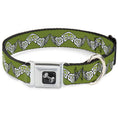 Load image into Gallery viewer, Dog Bone Seatbelt Buckle Collar - Celtic Knot3 Olives/Black/White
