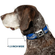 Dog Bone Seatbelt Buckle Collar - Celtic Knot4 Blues/Black/White
