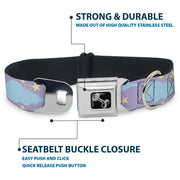 Dog Bone Seatbelt Buckle Collar - Cloudy/Starry Sky Lavender/Blue/Yellow