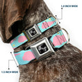 Load image into Gallery viewer, Dog Bone Seatbelt Buckle Collar - Cloudy/Starry Sky Aqua/Pink/Yellow
