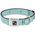 Load image into Gallery viewer, Dog Bone Seatbelt Buckle Collar - Cacti1 Aqua Blues
