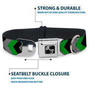 Dog Bone Seatbelt Buckle Collar - Chevron Green/Black/Gray