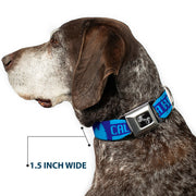 Dog Bone Seatbelt Buckle Collar - CALIFORNIA REPUBLIC/Bear/Stars Silhouette Blues