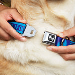 Dog Bone Seatbelt Buckle Collar - CALIFORNIA REPUBLIC/Bear/Stars Silhouette Blues