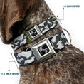 Load image into Gallery viewer, Dog Bone Seatbelt Buckle Collar - Corgi Silhouette Poses Grays
