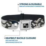 Dog Bone Seatbelt Buckle Collar - Corgi Silhouette Poses Grays