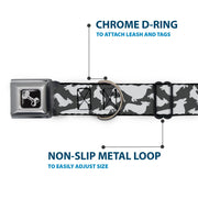 Dog Bone Seatbelt Buckle Collar - Corgi Silhouette Poses Grays