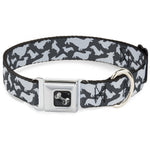 Dog Bone Seatbelt Buckle Collar - Corgi Silhouette Poses Grays