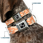 Dog Bone Seatbelt Buckle Collar - Corgi Silhouette Poses Golden Tan