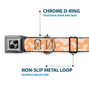 Dog Bone Seatbelt Buckle Collar - Corgi Silhouette Poses Golden Tan