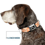 Dog Bone Seatbelt Buckle Collar - Corgi Silhouette Poses Golden Tan