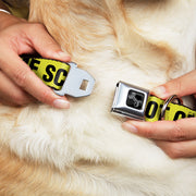 Dog Bone Seatbelt Buckle Collar - CRIME SCENE DO NOT CROSS Yellow/Black