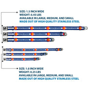 Dog Bone Black/Silver Seatbelt Buckle Collar - Colorado MANITOU SPRINGS Flag Blue/White/Red/Yellow