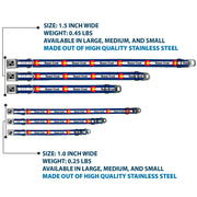 Dog Bone Black/Silver Seatbelt Buckle Collar - Colorado BEAVER CREEK Flag Blue/White/Red/Yellow