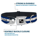 Dog Bone Black/Silver Seatbelt Buckle Collar - Colorado BEAVER CREEK Flag Blue/White/Red/Yellow