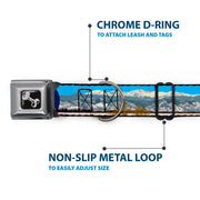 Seatbelt Buckle Collar - Colorado Mount Evans Vivid Landscape/Colorado Flag Icon