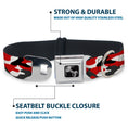 Load image into Gallery viewer, Dog Bone Black/Silver Seatbelt Buckle Collar - Camo Red/Black/Gray/White
