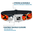 Load image into Gallery viewer, Dog Bone Black/Silver Seatbelt Buckle Collar - Camo Oranges/Black

