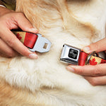 Dog Bone Black/Silver Seatbelt Buckle Collar - Canada Flag Continuous Vintage