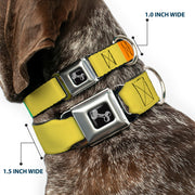 Dog Bone Black/Silver Seatbelt Buckle Collar - Summer Essentials Color Block 1