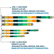 Dog Bone Black/Silver Seatbelt Buckle Collar - Summer Essentials Color Block 1