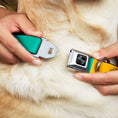 Load image into Gallery viewer, Dog Bone Black/Silver Seatbelt Buckle Collar - Summer Essentials Color Block 2
