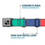 Dog Bone Black/Silver Seatbelt Buckle Collar - Summer Essentials Color Block 3