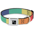 Load image into Gallery viewer, Dog Bone Black/Silver Seatbelt Buckle Collar - Summer Essentials Color Block 3
